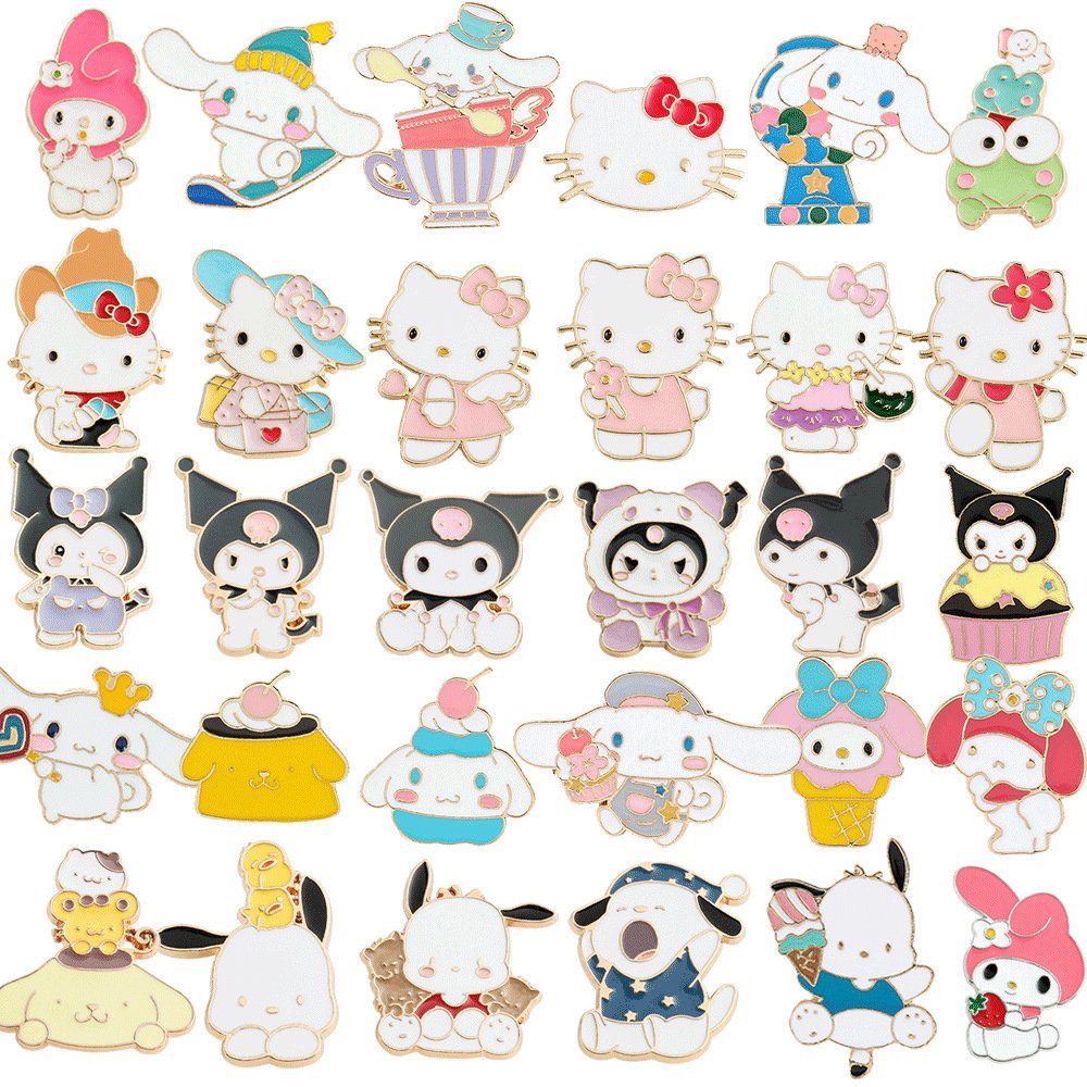 Anime Brooch Pins Kitty Enamel Pins for Backpacks Clothing Jackets Hats Kawaii Cartoon Cat Dog Decoration Gifts