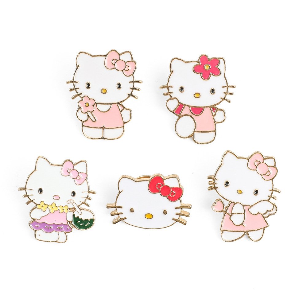 Anime Brooch Pins Kitty Enamel Pins for Backpacks Clothing Jackets Hats Kawaii Cartoon Cat Dog Decoration Gifts