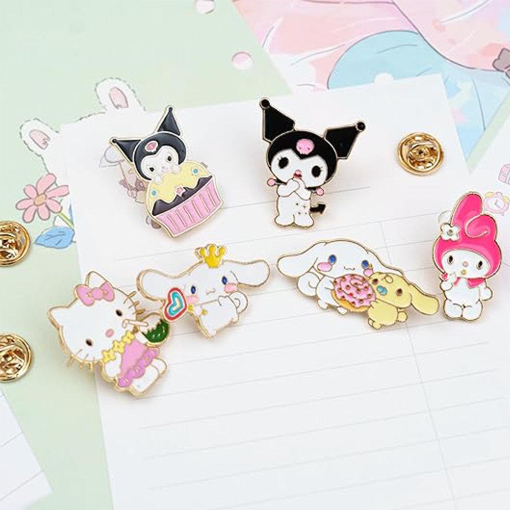 Anime Brooch Pins Kitty Enamel Pins for Backpacks Clothing Jackets Hats Kawaii Cartoon Cat Dog Decoration Gifts
