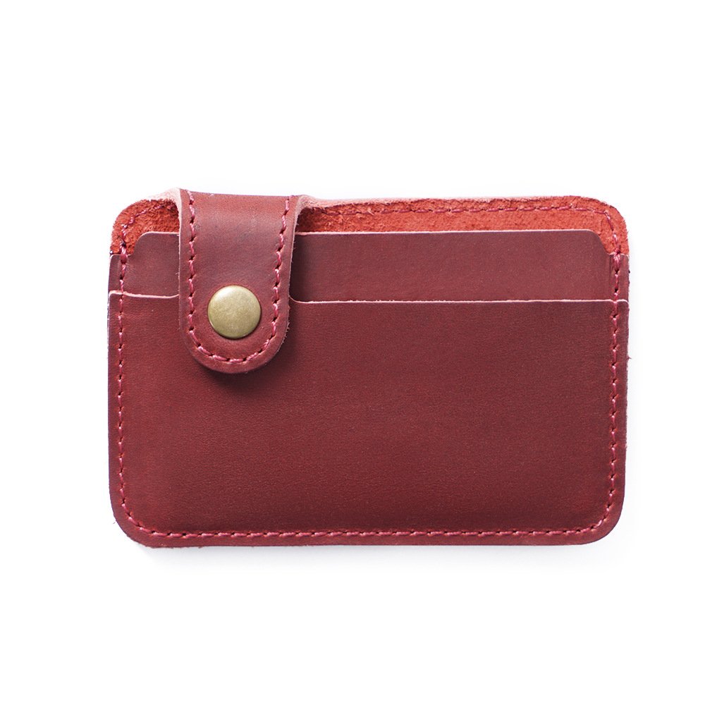 Genuine Leather Luxury Card Holder Pure Handmade Wallets Cards Box Vintage Purse ID Cardholder Badge Holder Credit Card Holder