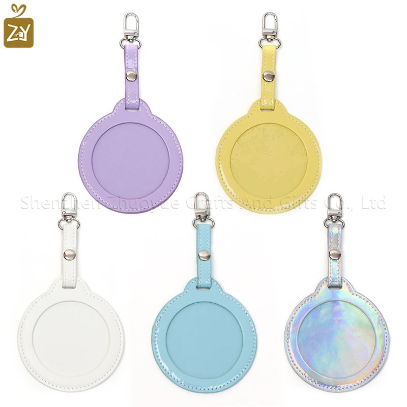 Portable PU Leather Badge Holder Personalized ID Badge Holder Cute Badge Card Holder