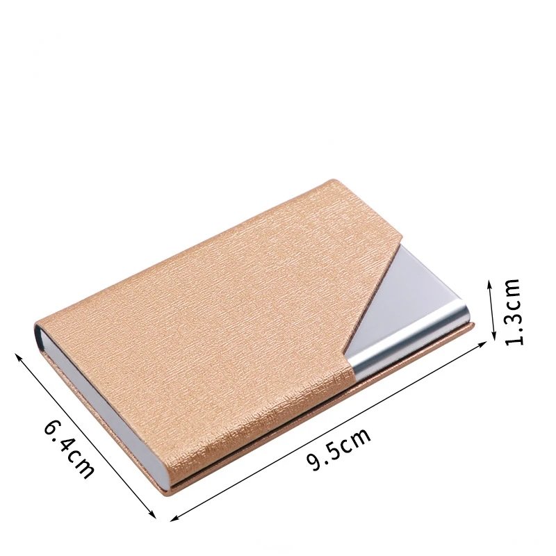 Fashion PU Leather Card Case Stainless Steel Buckle Business Card Holder Lightweight Slim Credit Card Holder Men