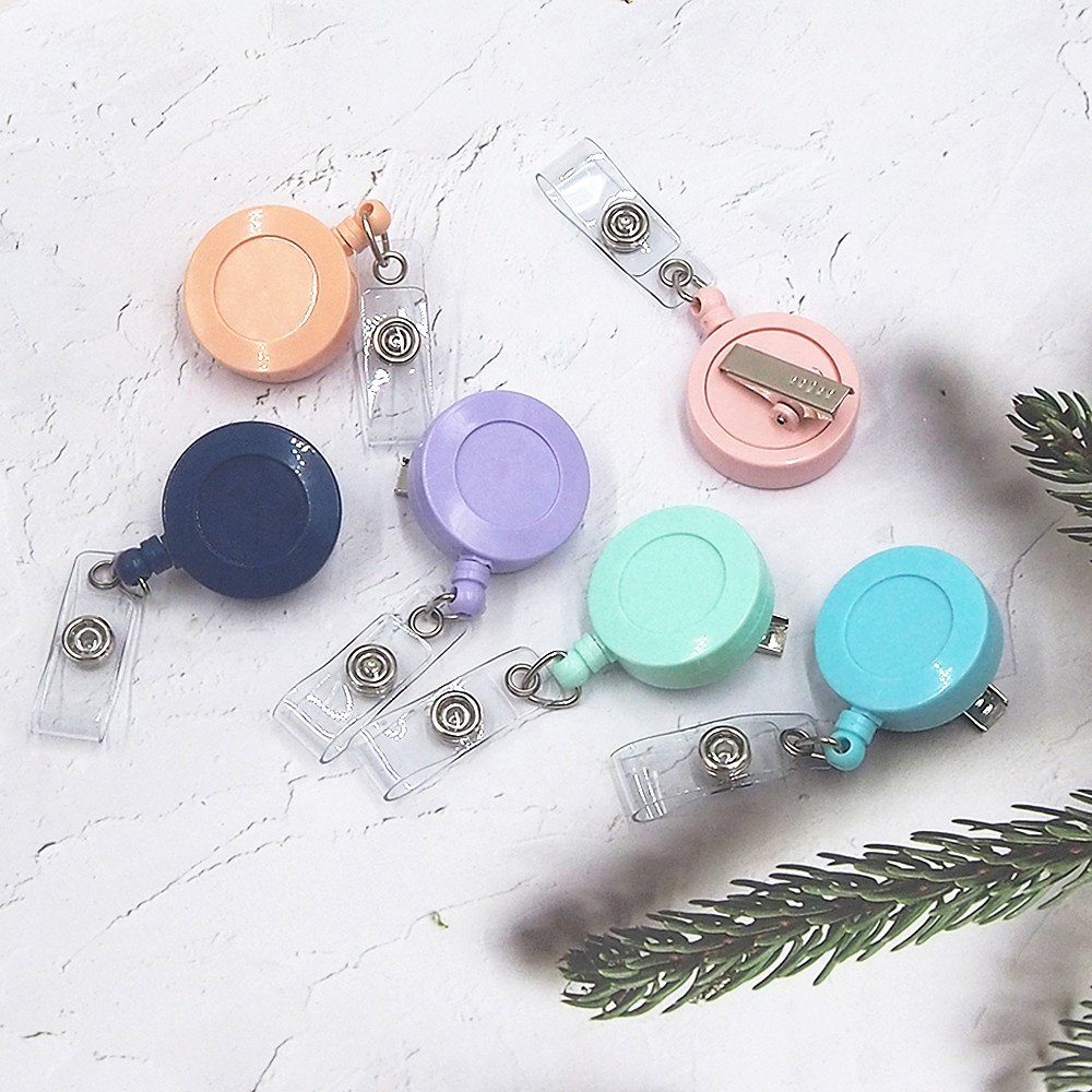 Promotion Display ID Name Card Metal Badge Holder Anti-Lost Clip Office Supply 360 Rotation Retractable Badge Reel