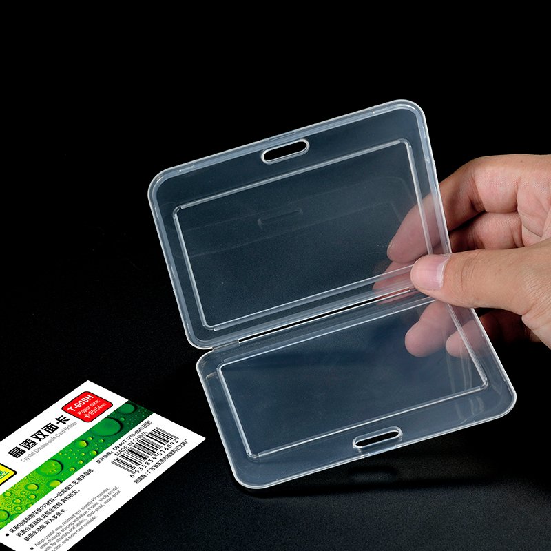 KEJEA T-609 Customize hot sale Crystal double side id card holder student officer worker
