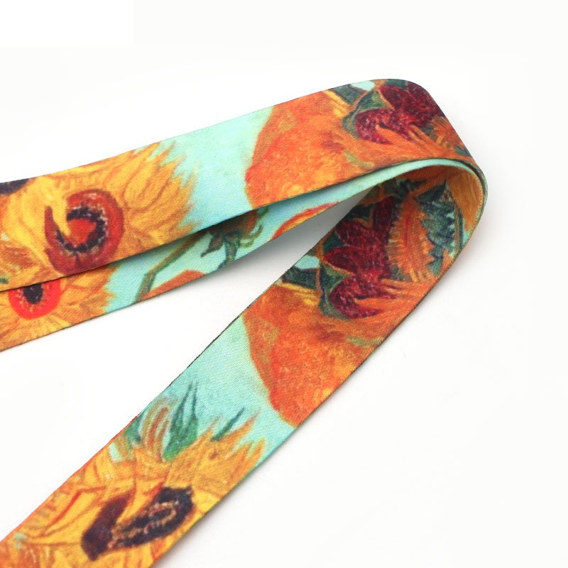 5 styles painting starry night sunflowers lanyard for Key Phones Keychains ID Name Tag Badge Holders