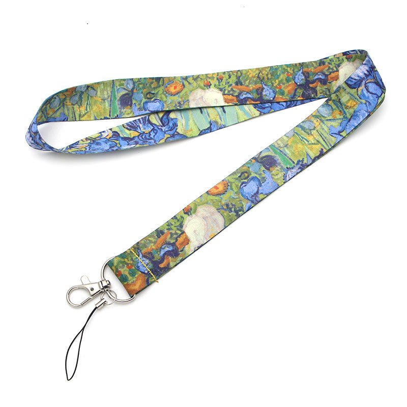 5 styles painting starry night sunflowers lanyard for Key Phones Keychains ID Name Tag Badge Holders