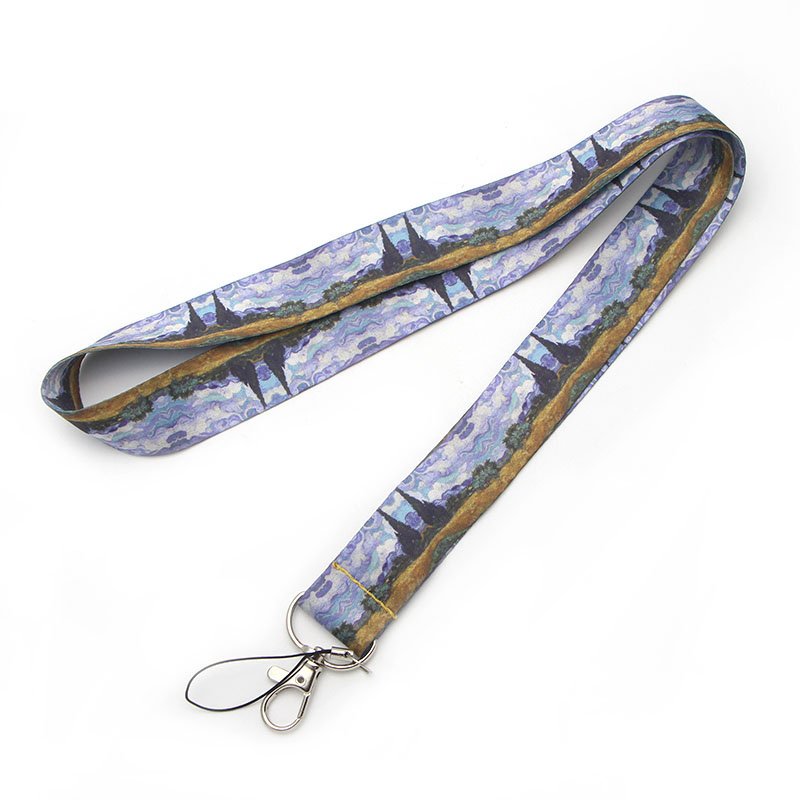 5 styles painting starry night sunflowers lanyard for Key Phones Keychains ID Name Tag Badge Holders