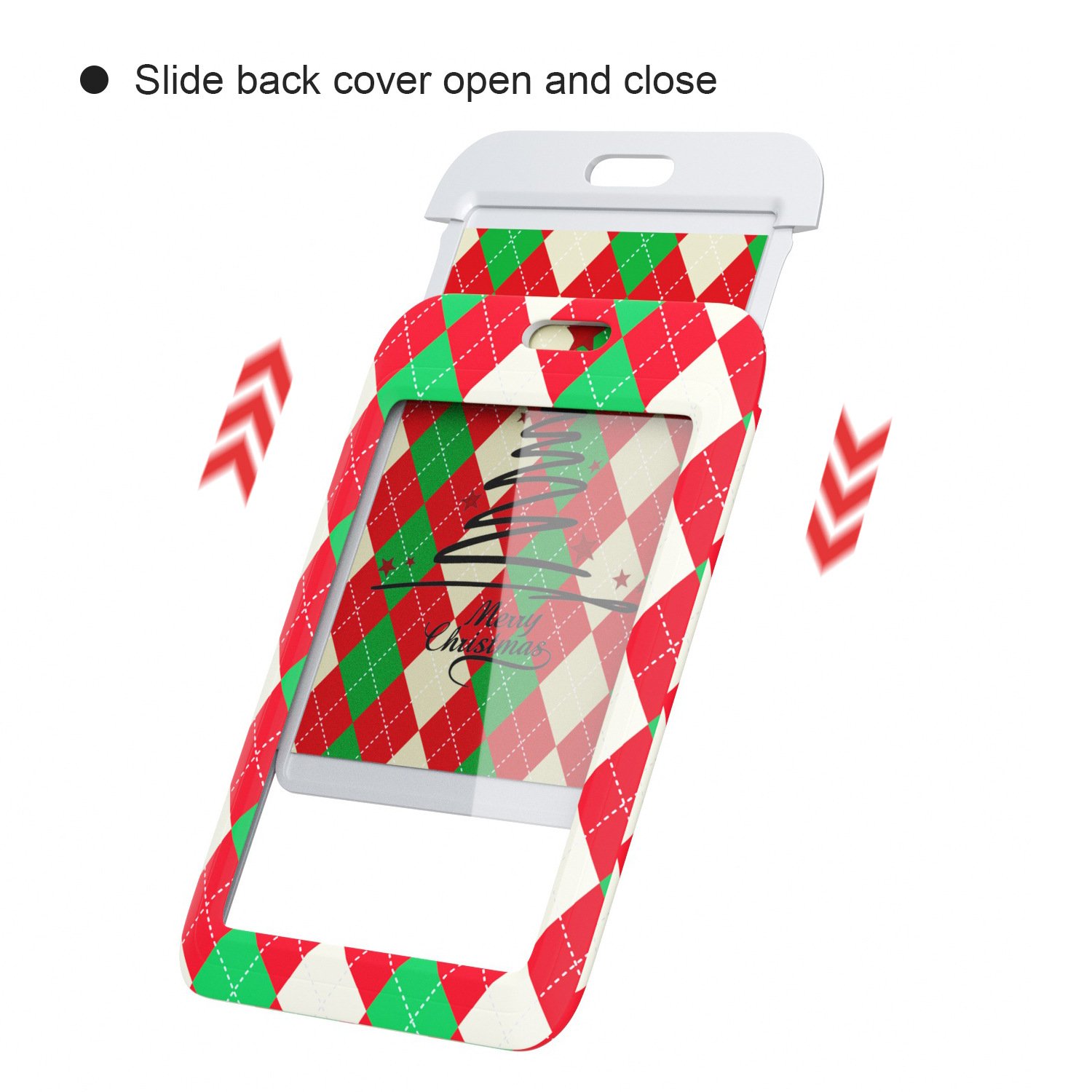 2024 Christmas Series Card Holder Customizable Bus Student Meal & ID Card Holder UV Printed Chest Plastic Cardholder