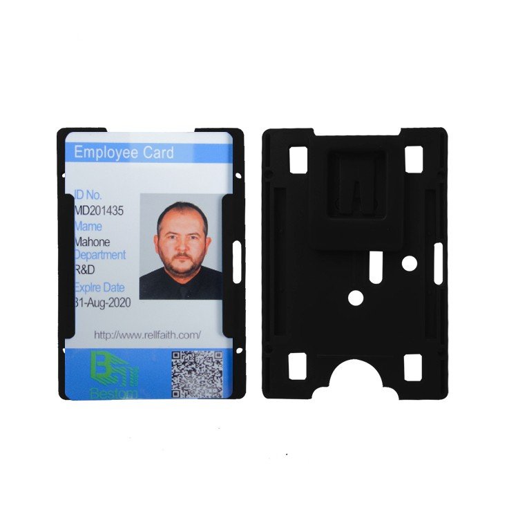 BESTOM Open-Face ABS Badge Holder & Nursing ID Card Accessories Horizontal & Vertical Rigid Hard Plastic Promotional Name Tag