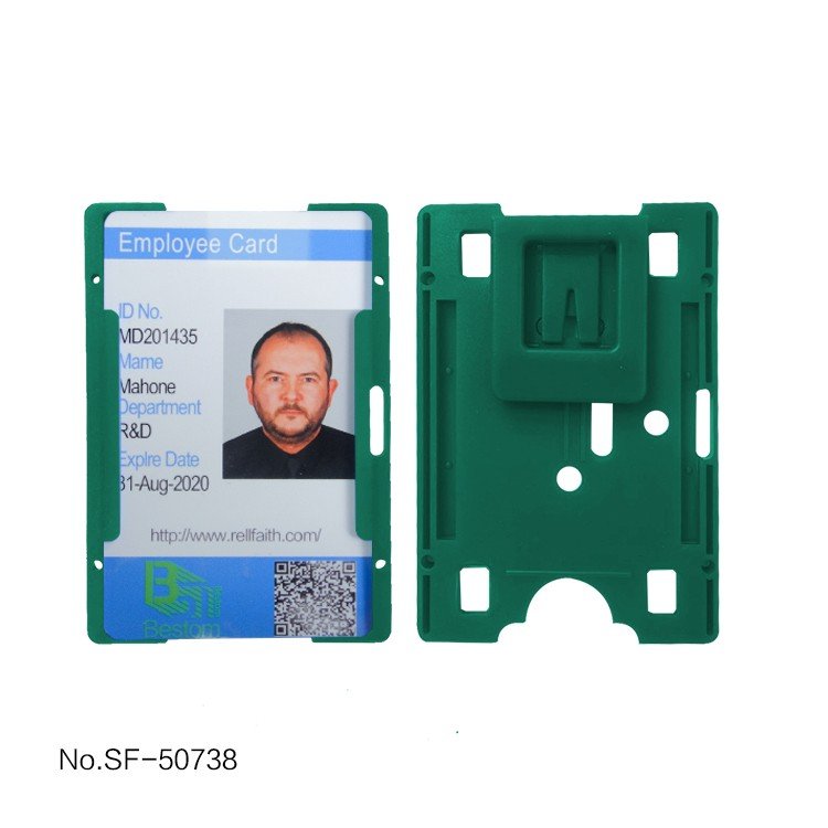 BESTOM Open-Face ABS Badge Holder & Nursing ID Card Accessories Horizontal & Vertical Rigid Hard Plastic Promotional Name Tag
