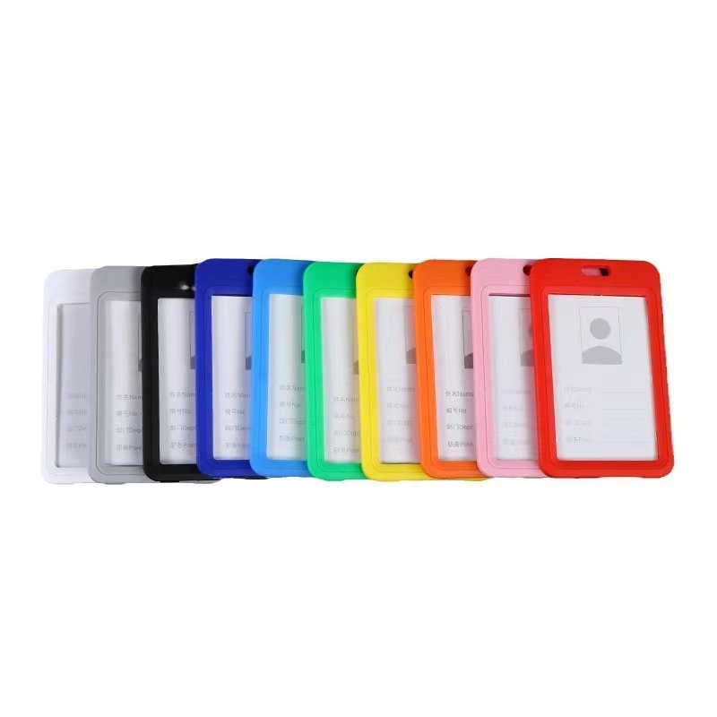 Vertical horizontal Lanyard ID Card Holder for office working card Plastic vertical name card