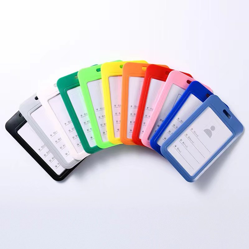 Vertical horizontal Lanyard ID Card Holder for office working card Plastic vertical name card