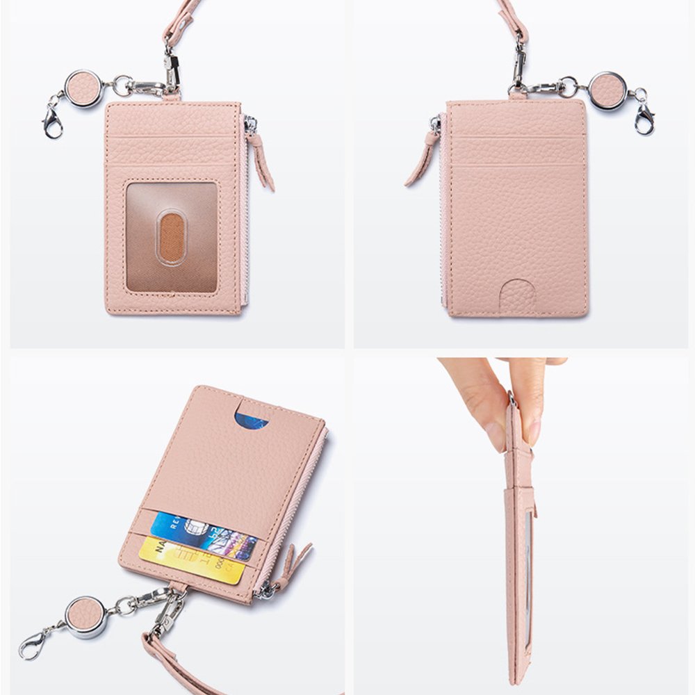 Custom wholesale high quality personalized pu leather lanyard card holder for men women