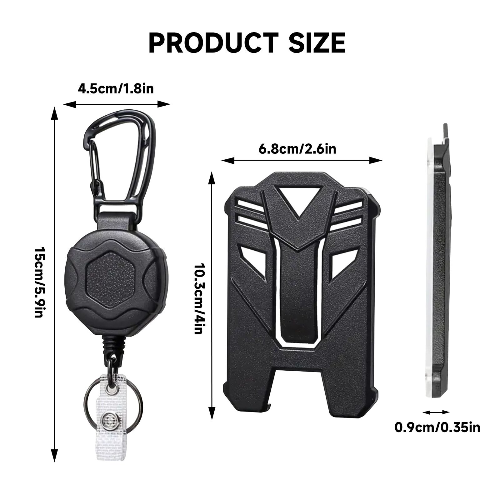 Custom Design Heavy-Duty Retractable Keychains Set Retractable Badges Reel Clip with Hard ID Card Holder