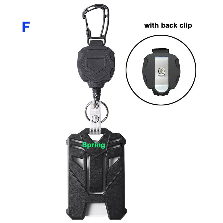 Custom Design Heavy-Duty Retractable Keychains Set Retractable Badges Reel Clip with Hard ID Card Holder