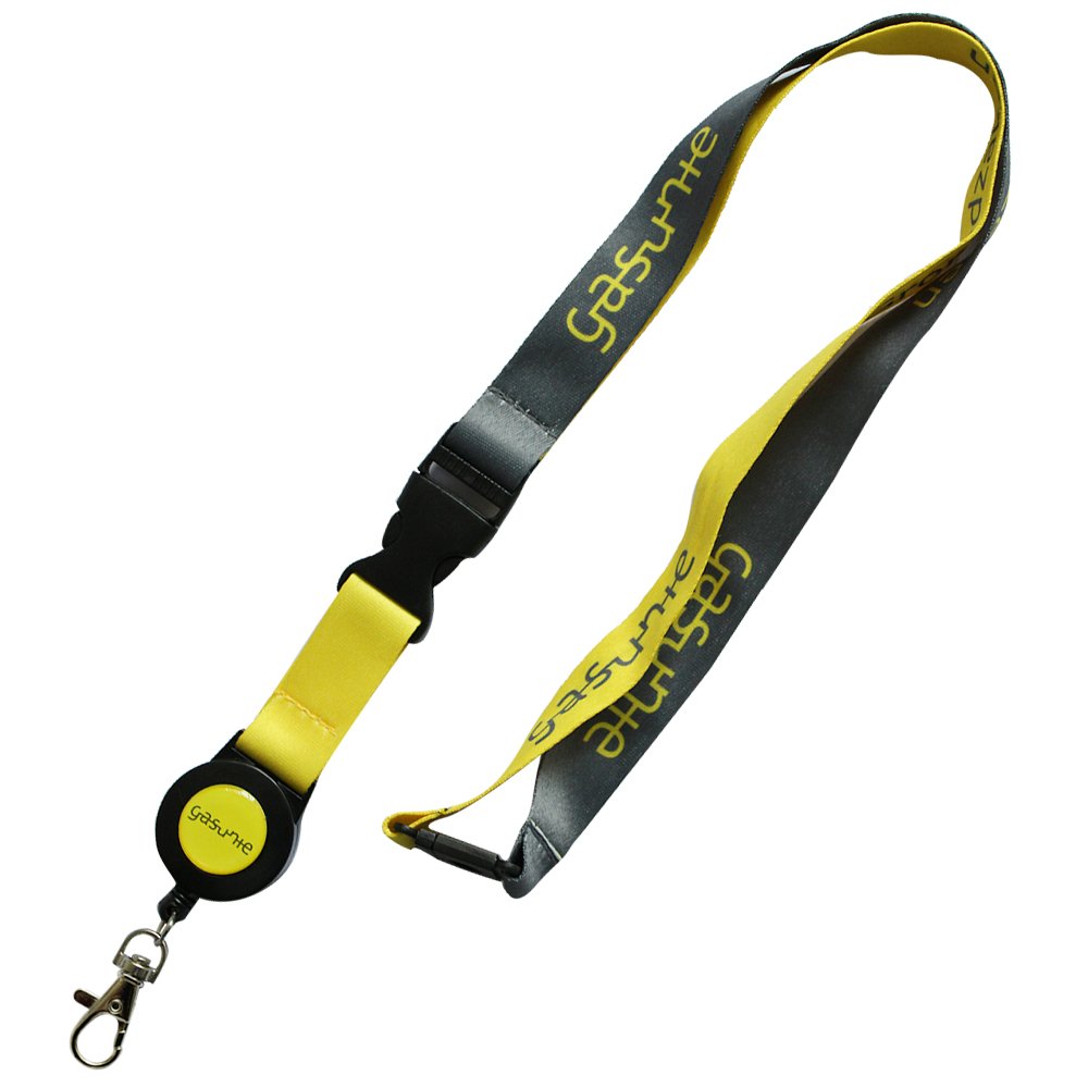 0.8 inch Width Lanyard with Snap Hook, Badge Reel, Buckle and Safety Release