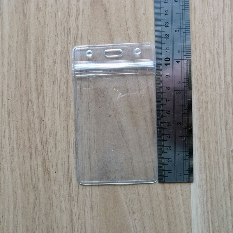 Clear soft PVC card holder vertical id name tags badge holder