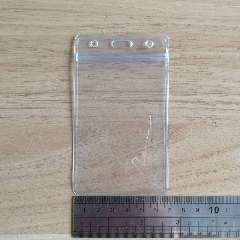 Clear soft PVC card holder vertical id name tags badge holder