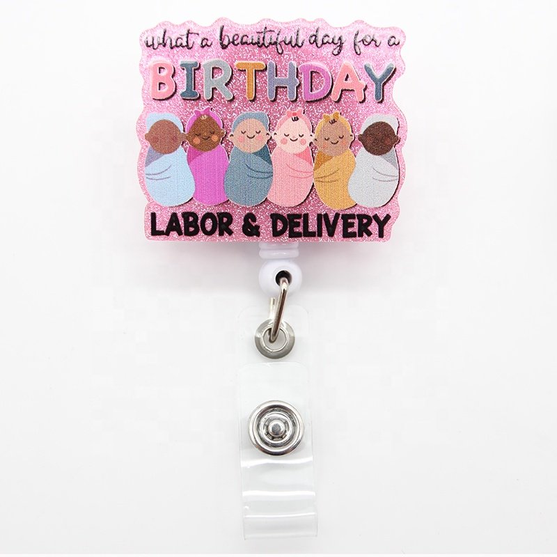 New Medical Style Glitter Plastic Acrylic Medicine Bottle Dentist Pediatric Nurse Badge Reel