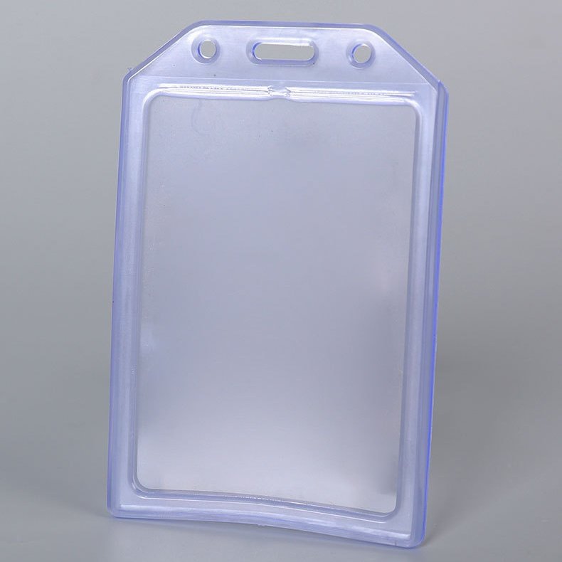 Wholesale soft thick Pvc ID Card Cover Business Work Transparent rubber Jingtai Name badge holder t-014v