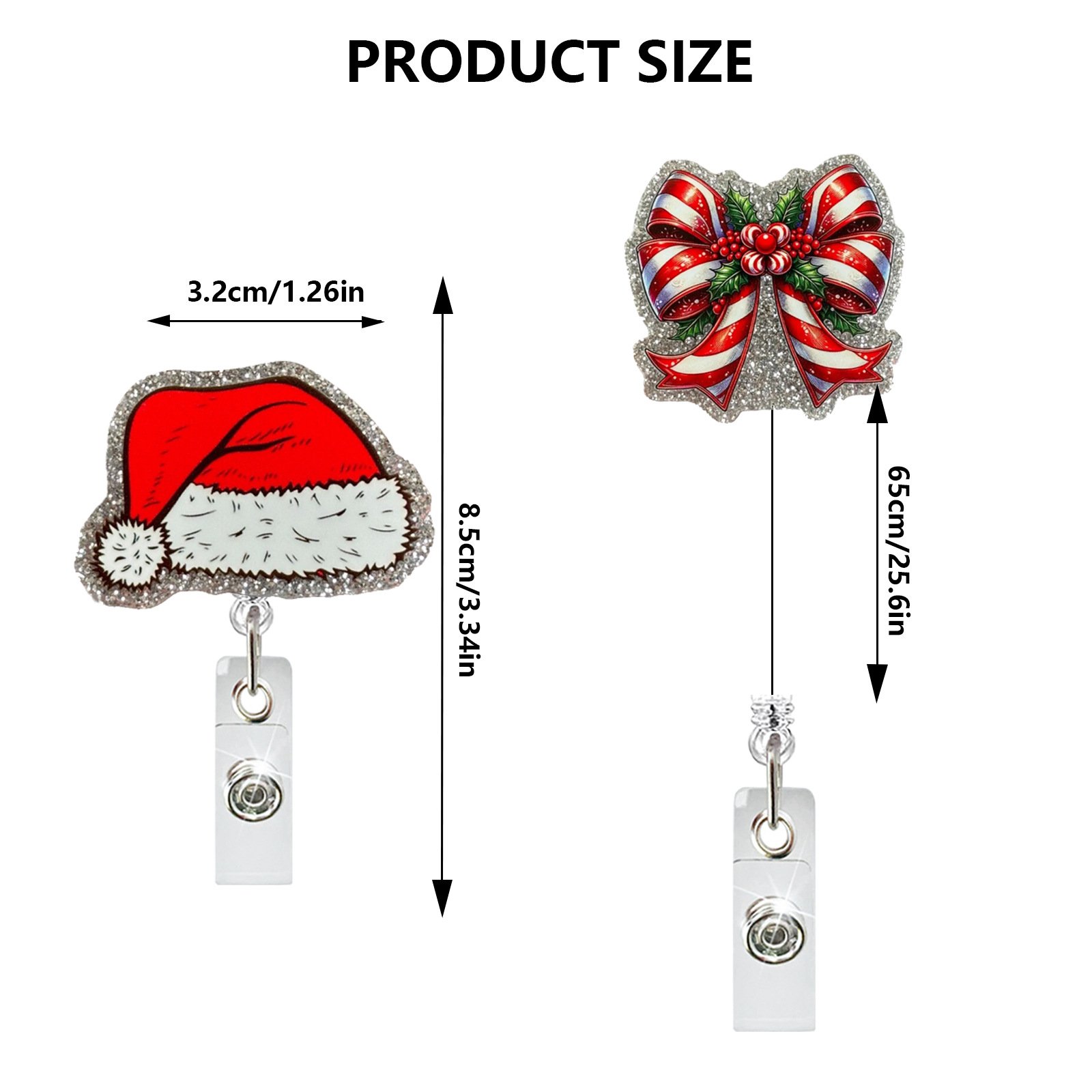 Christmas Sugar Cookies Acrylic Nurse ID Badge Reel Retractable Badge Holder with 360° Rotatable Back Clip Nurse Christmas Gift