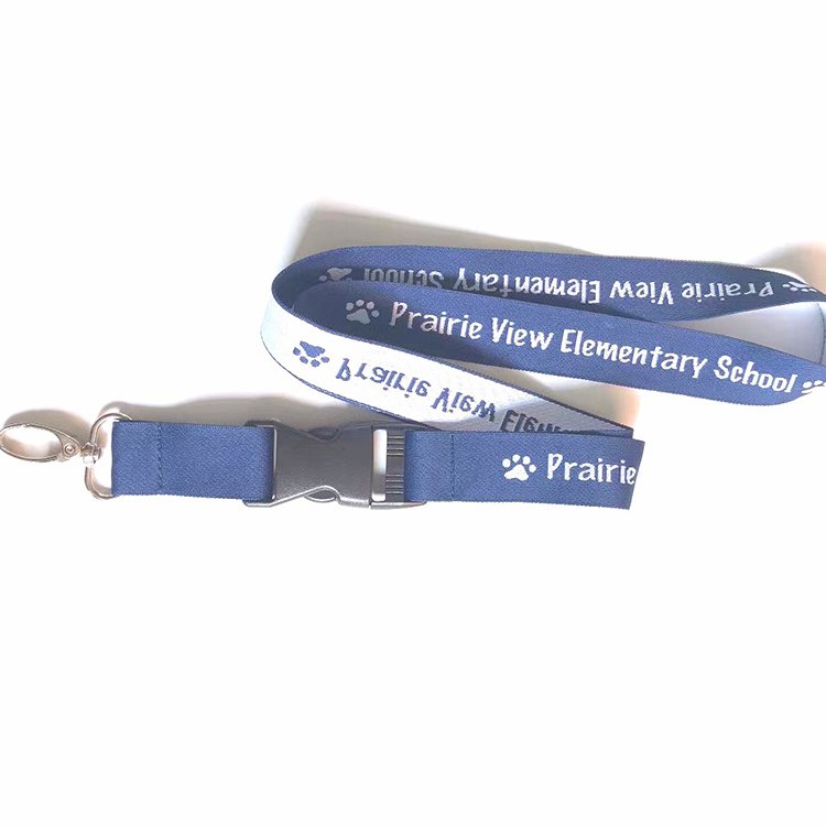 Custom personalized durable embroidered breakaway woven fabric lanyard with id card badge holder for exhibition event