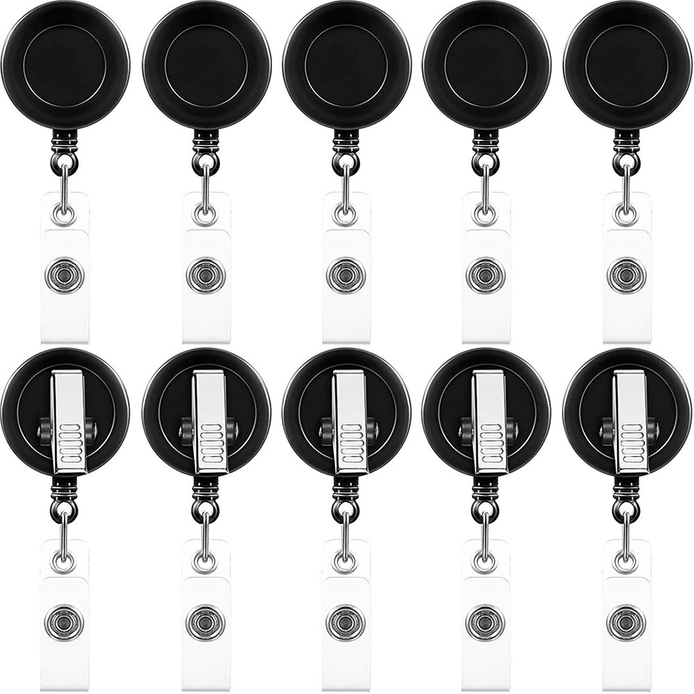 Promotional Round Shape Retractable Plastic Badge Holder Colorful Badge Reel