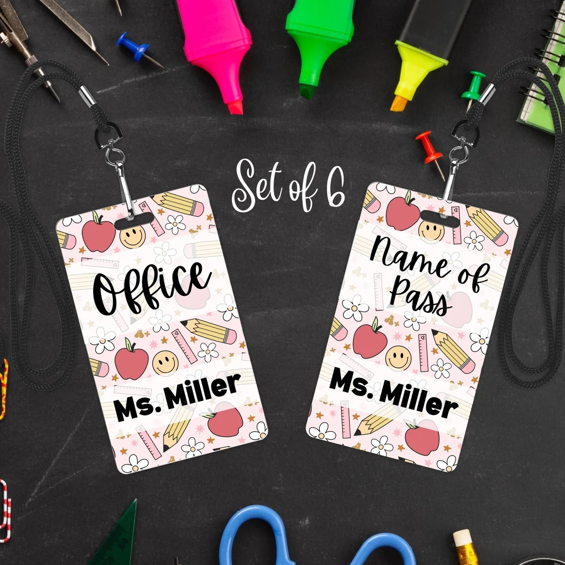 Sublimation MDF Badge Blank Hall Pass Lanyards Suitable For Large Activity Customized and School Passes Library Office