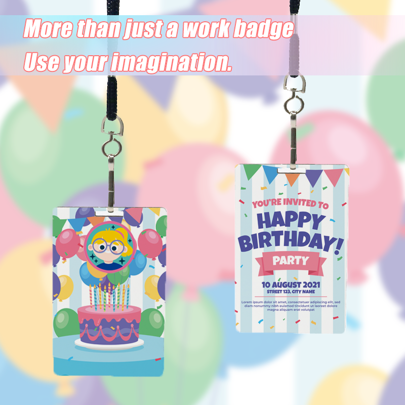 Sublimation MDF Badge Blank Hall Pass Lanyards Suitable For Large Activity Customized and School Passes Library Office