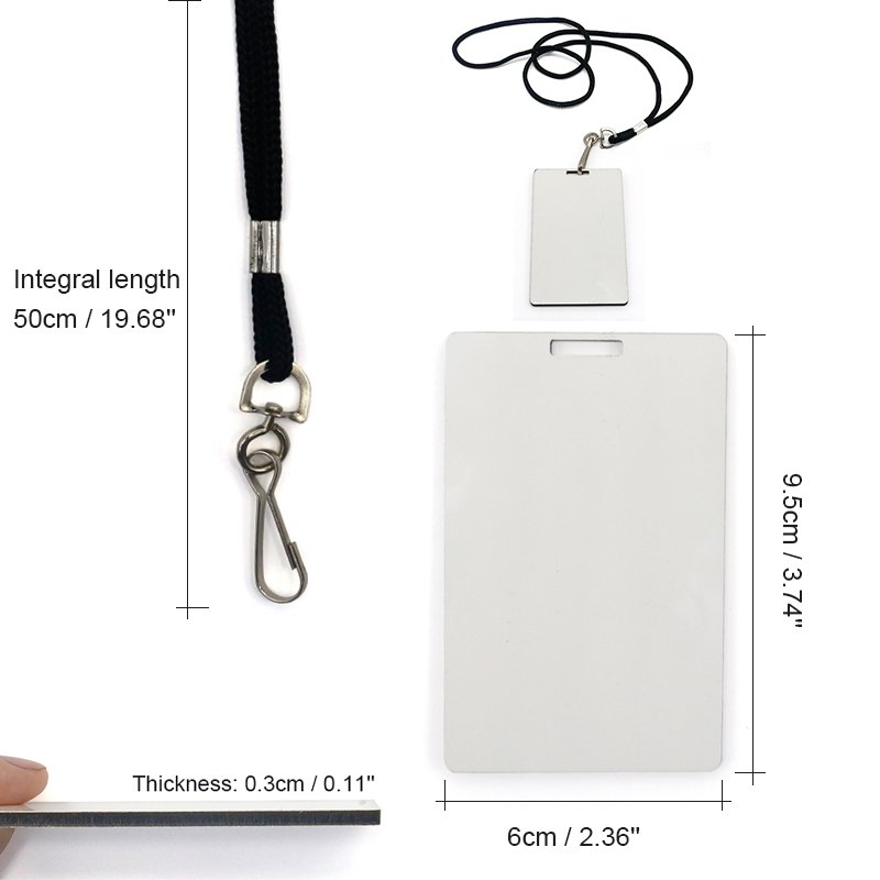 Sublimation MDF Badge Blank Hall Pass Lanyards Suitable For Large Activity Customized and School Passes Library Office