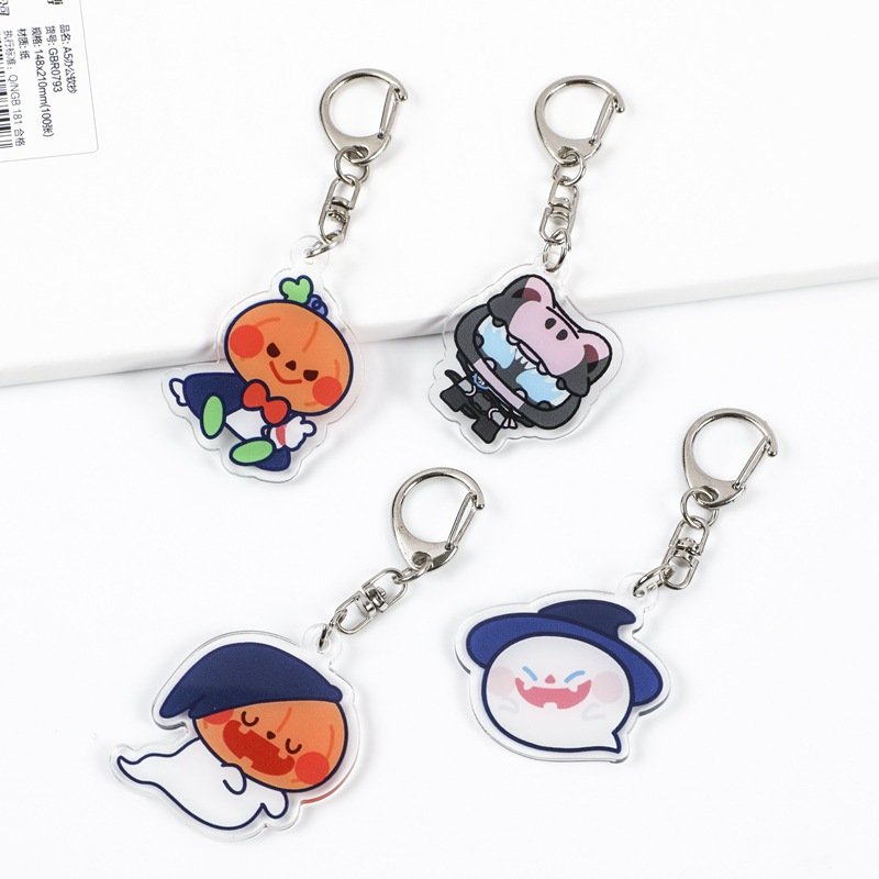 Personalized custom pattern letter custom acrylic keychain Heart cartoon animation acrylic keychain