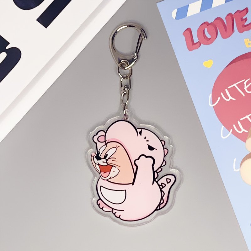 Personalized custom pattern letter custom acrylic keychain Heart cartoon animation acrylic keychain