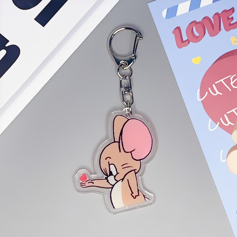 Personalized custom pattern letter custom acrylic keychain Heart cartoon animation acrylic keychain