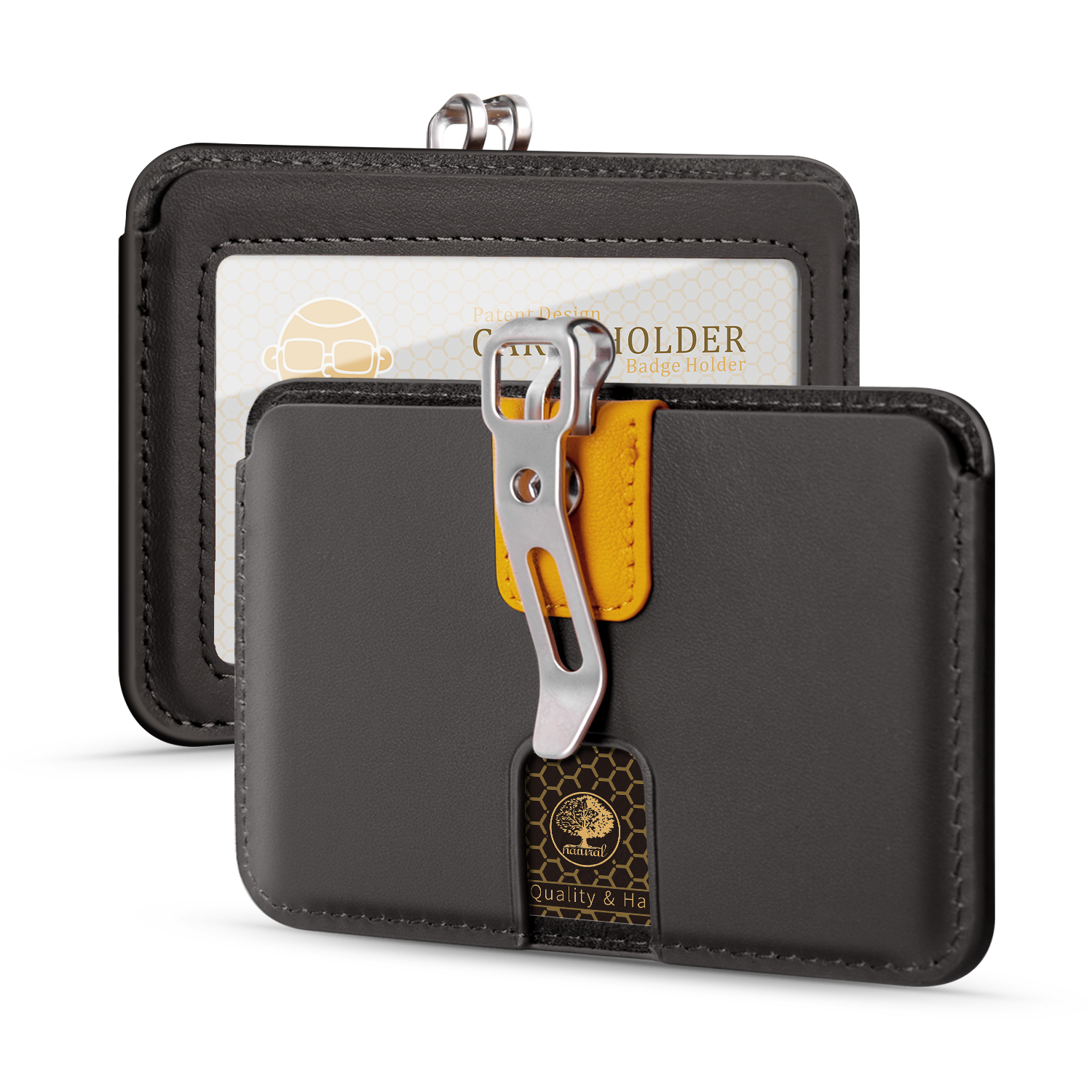 Fancy ID Badge Holder Vaccine Card Holder Leather Credit Card Holders