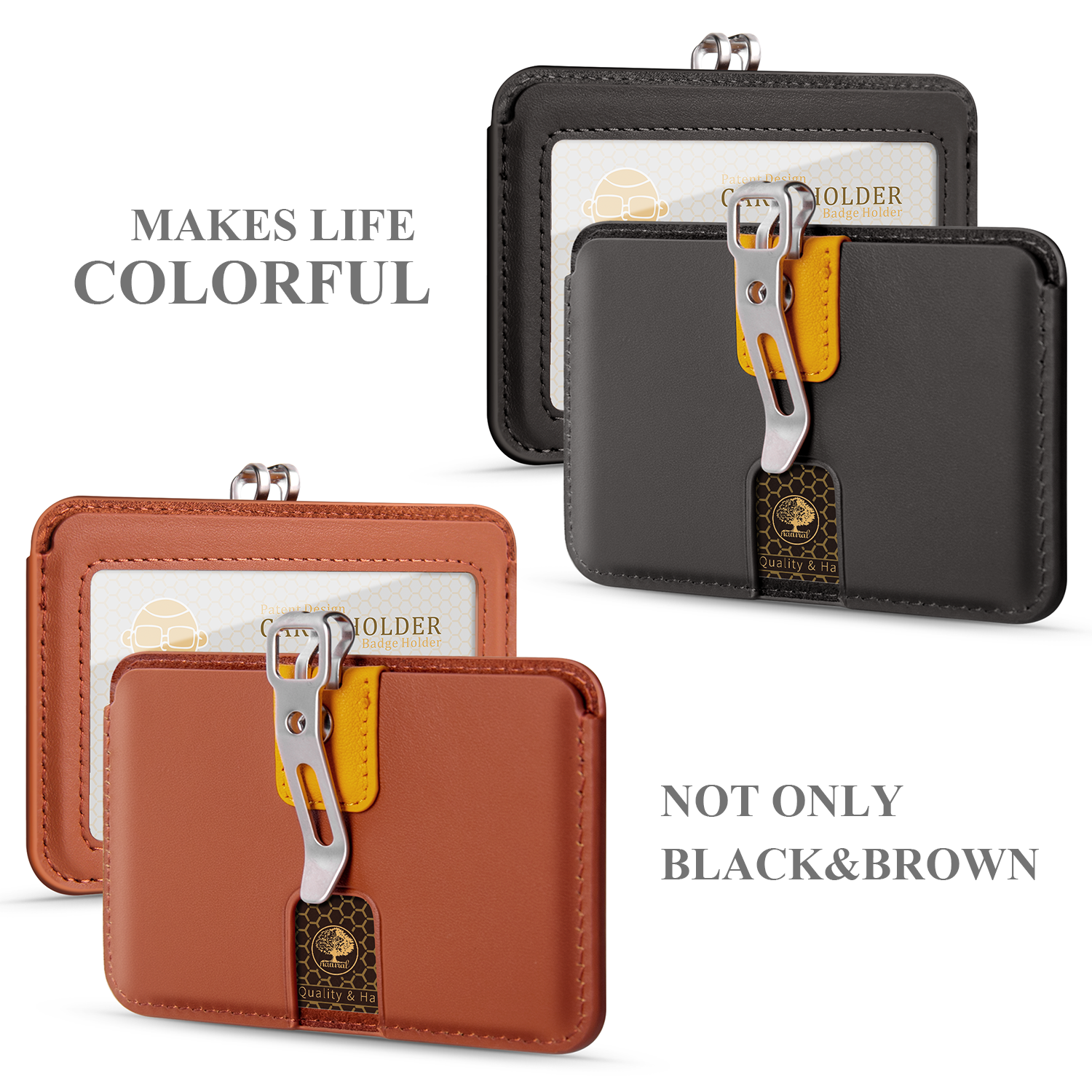 Fancy ID Badge Holder Vaccine Card Holder Leather Credit Card Holders