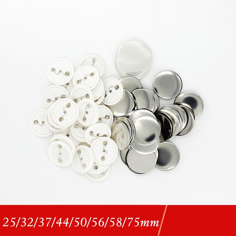 25/32/37/44/50/56/58/75mm Button Fashion Design Plastic Button Badge Custom DIY Round Metal Sublimation Pin Badges