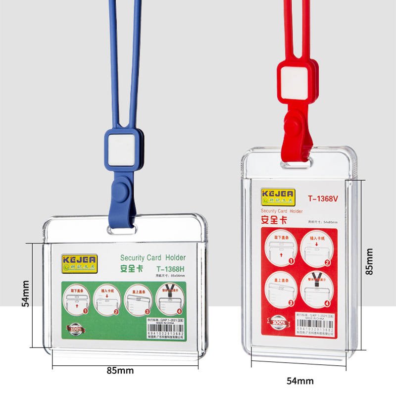 High-Quality Acrylic Transparent ID Card Holder - Durable Crystal Clear Badge and Bus i'd card holder, Plastic Badge Holder