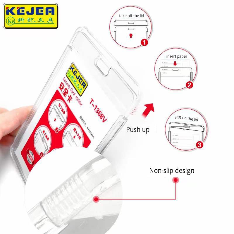High-Quality Acrylic Transparent ID Card Holder - Durable Crystal Clear Badge and Bus i'd card holder, Plastic Badge Holder