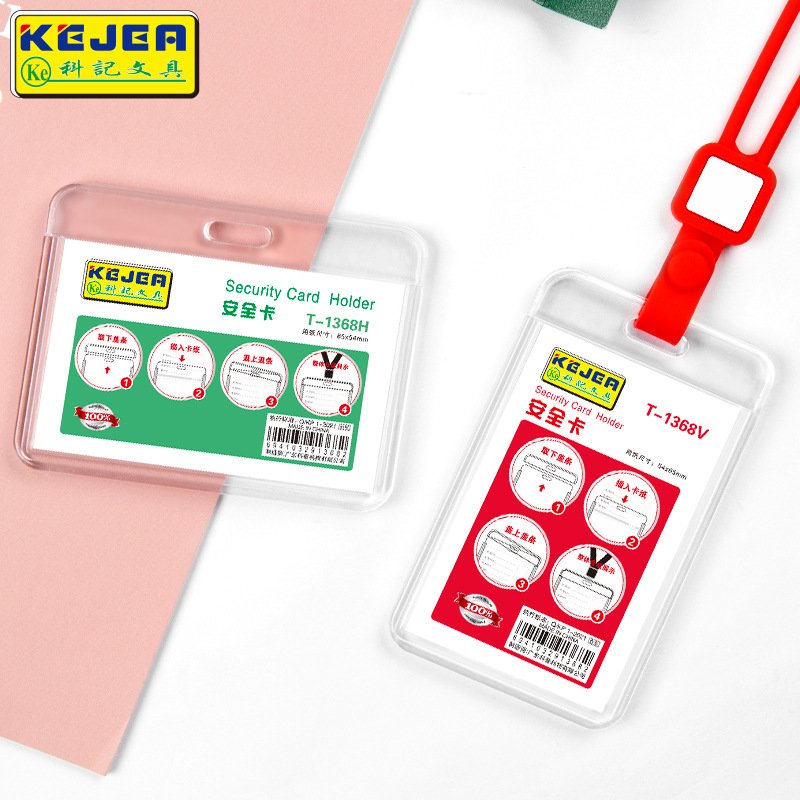 High-Quality Acrylic Transparent ID Card Holder - Durable Crystal Clear Badge and Bus i'd card holder, Plastic Badge Holder