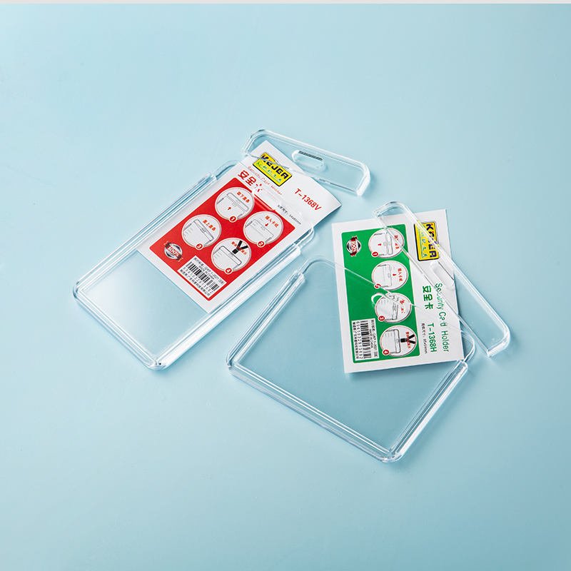 High-Quality Acrylic Transparent ID Card Holder - Durable Crystal Clear Badge and Bus i'd card holder, Plastic Badge Holder