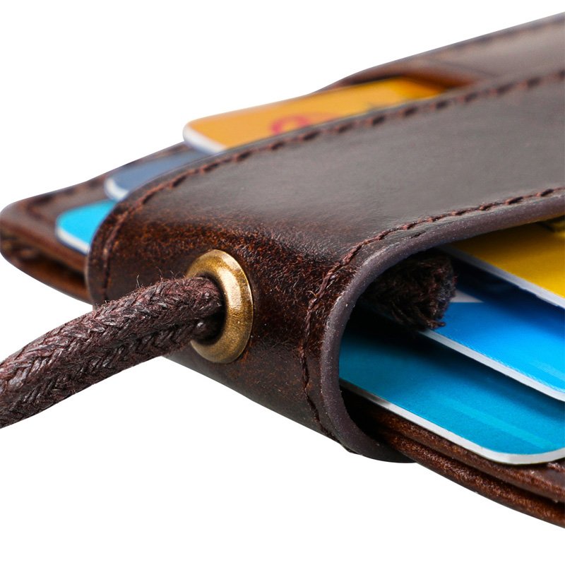 Genuine leather id card badge holder with lanyard rfid blocking cover for chest card hangtag work pass student card holder