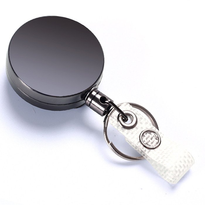 heavy duty nurse badge reel retractable keychain custom logo metal ID badge holder with belt clip key ring