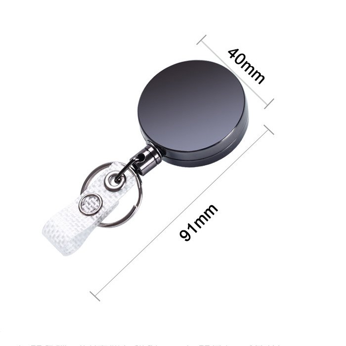 heavy duty nurse badge reel retractable keychain custom logo metal ID badge holder with belt clip key ring