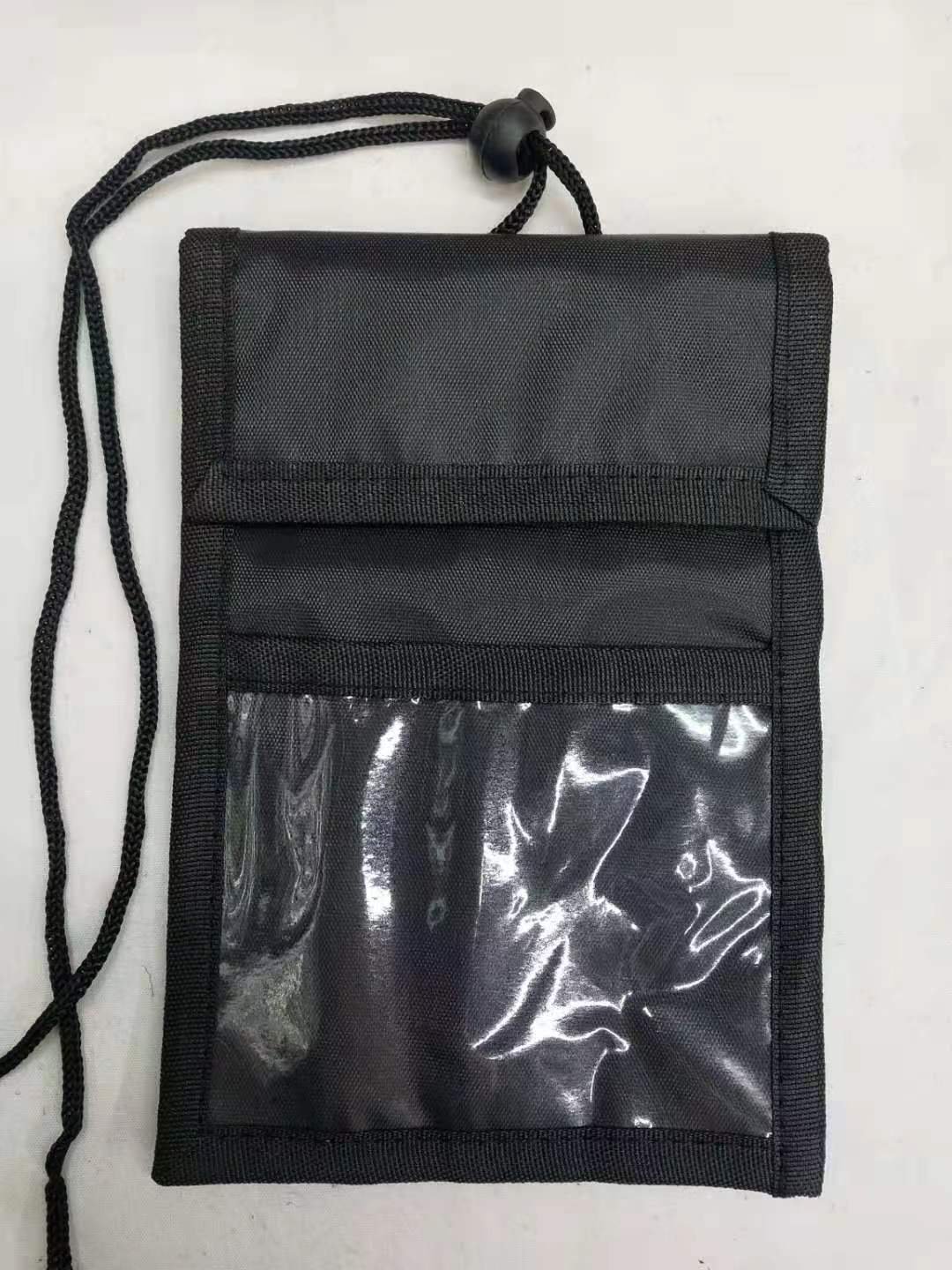 Nylon Polyester Trade Show Passport Badge Holder with lanyard, Small Pouch Badge Holder with Neck Rope