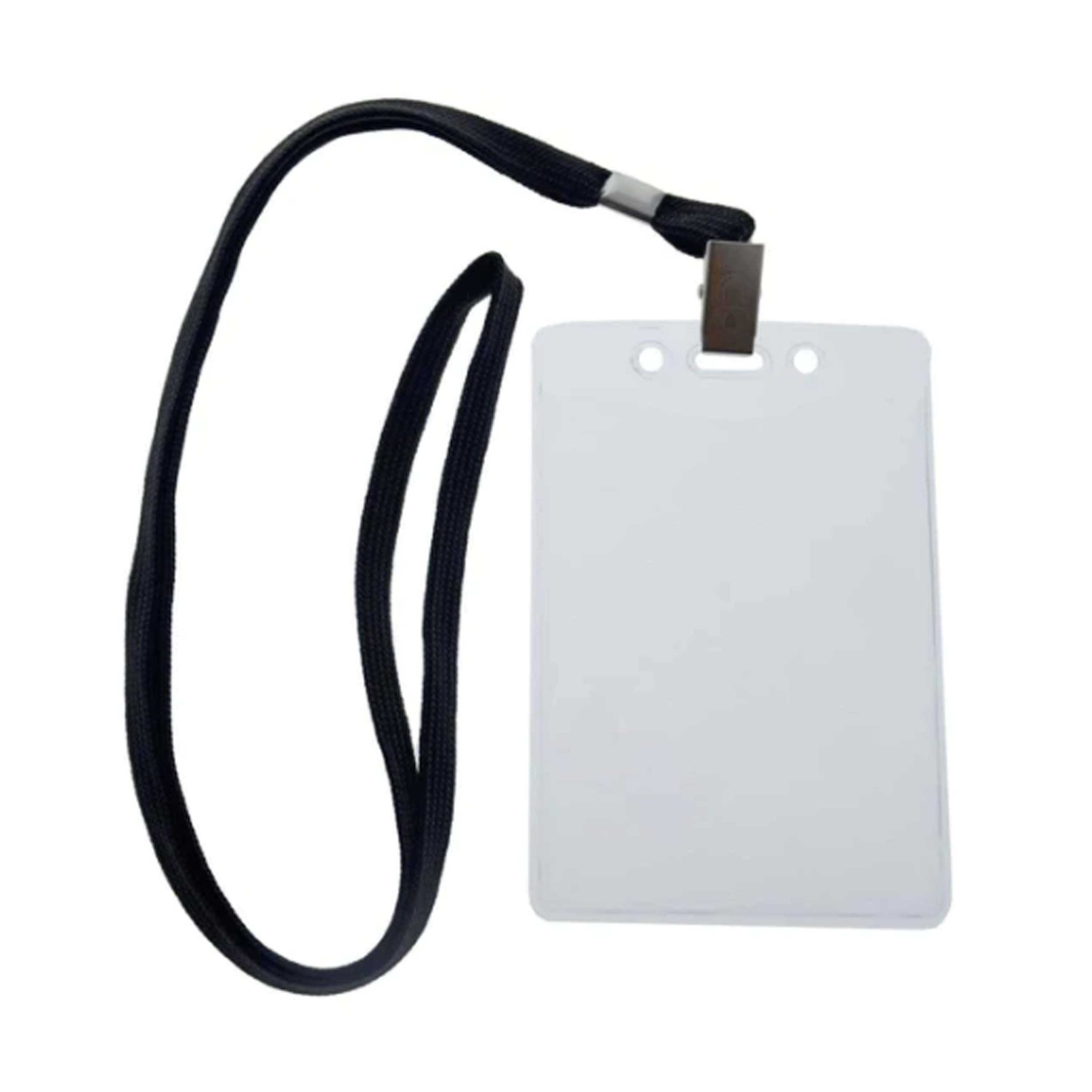 Bestom Soft Clear Vinyl Badge Holder Orange Peel Textured Vertical Name Tag Protector Light Business Card Holder Plus