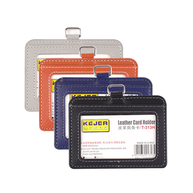 Custom Logo Design Slim PU Leather Credit Cards Holder Solid Colors Faux Leather Cards Holder