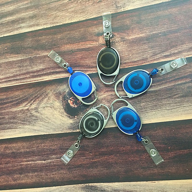 Custom LOGO Retractable ID Name Badge Holder Reels with Carabiner Clip, Badge Reels Retractable Keychain ID Card Holder