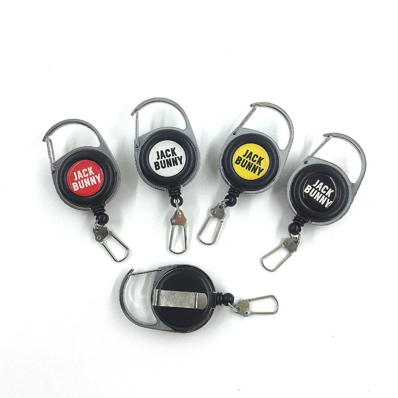 Custom LOGO Retractable ID Name Badge Holder Reels with Carabiner Clip, Badge Reels Retractable Keychain ID Card Holder