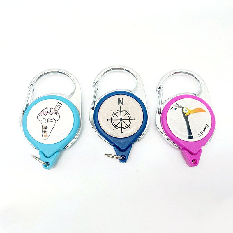 Custom LOGO Retractable ID Name Badge Holder Reels with Carabiner Clip, Badge Reels Retractable Keychain ID Card Holder