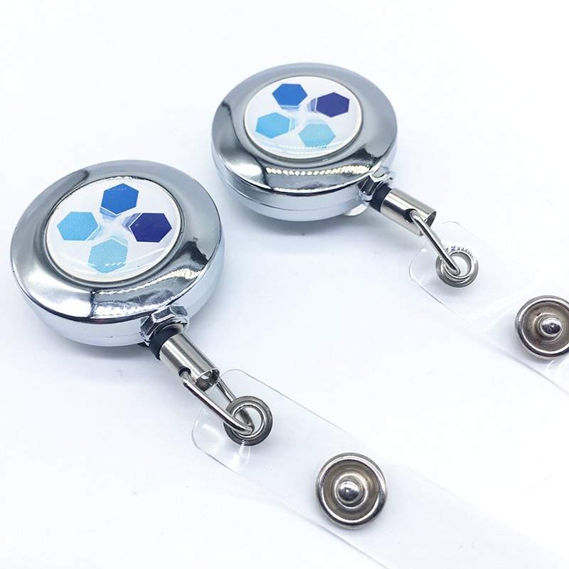 Heavy Duty Retractable Badge Holder Reel Well Metal ID Badge Holder with Belt Clip Key Ring for Name Card Keychain
